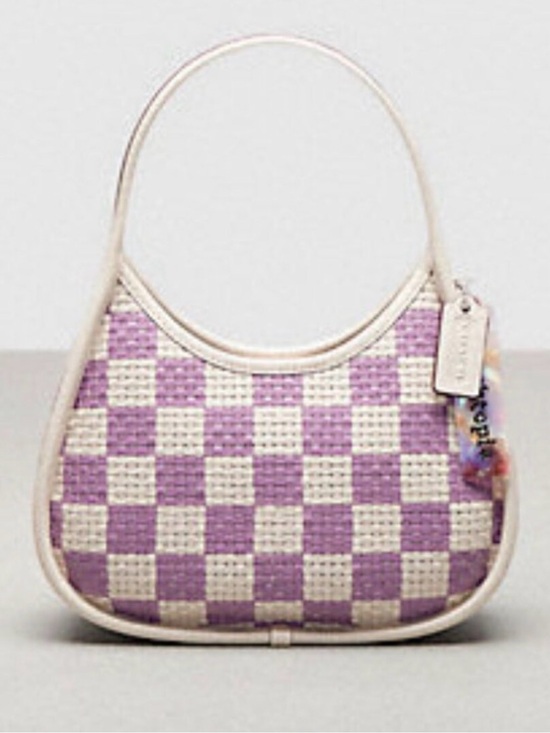 Coachtopia Handbags - NWT Coachtopia Wavy Dinky Bag in Checkerboard Woven Leather | Orchid Multi 💜